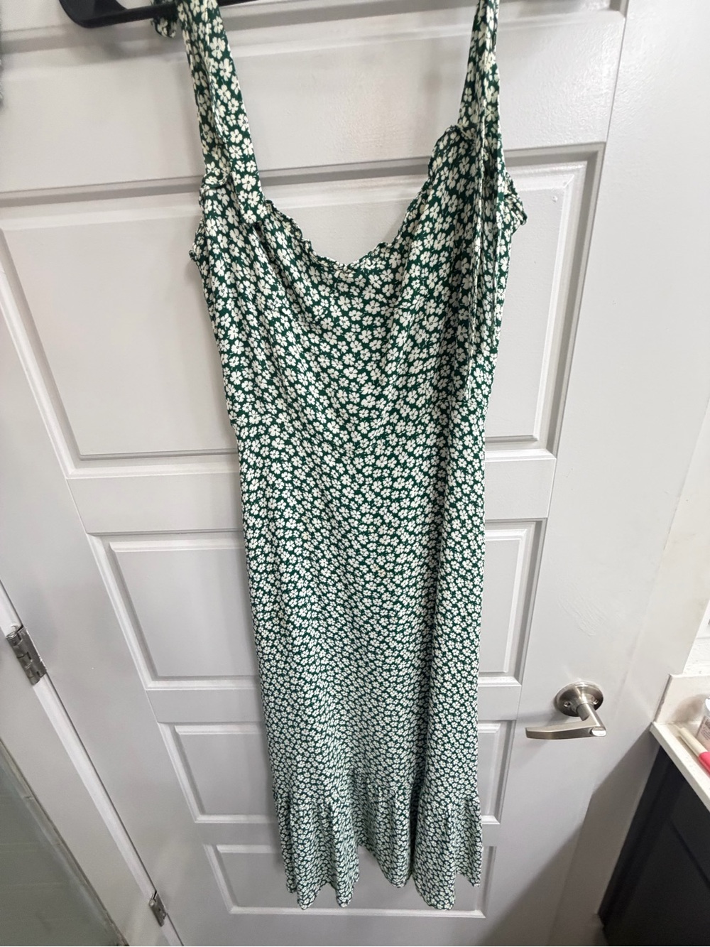 Reformation Nikita dress Green and White Floral Maxi Slip Dress